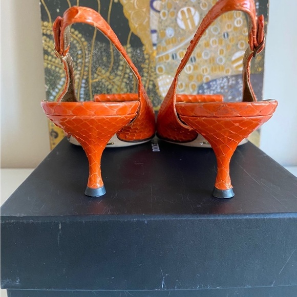 ⭐️LAST DAY⭐️ Rare - Dolce & Gabbana Orange Kitten Heels EU 37 - Picture 9 of 13